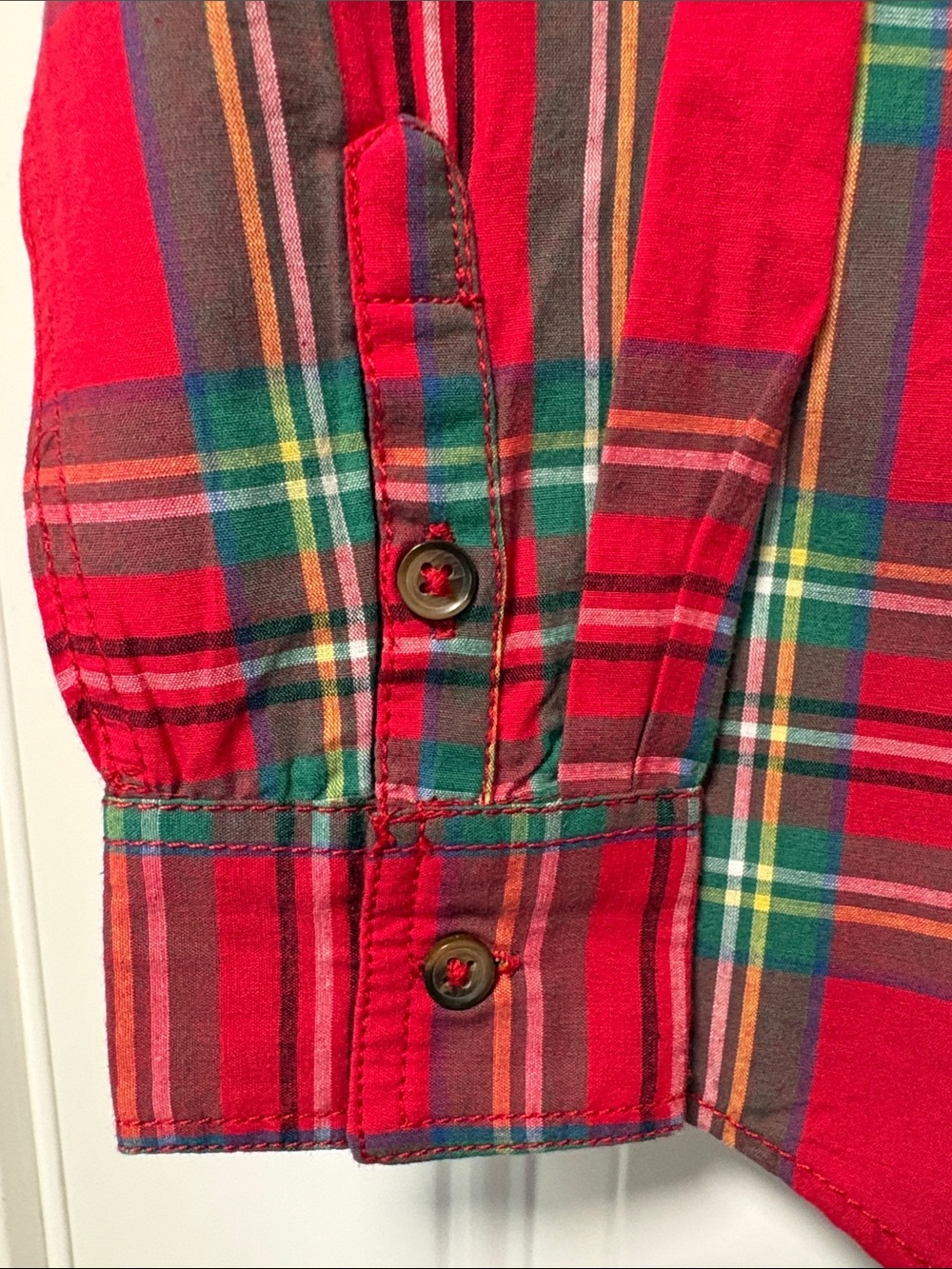 Tommy Bahama Kids Red Plaid Button-Down Shirt for Boys or Girls XL (14) - Picture 6 of 7